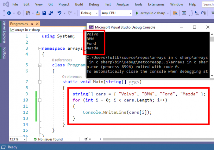 آرایه ها در سی شارپ - سی شارپ کد