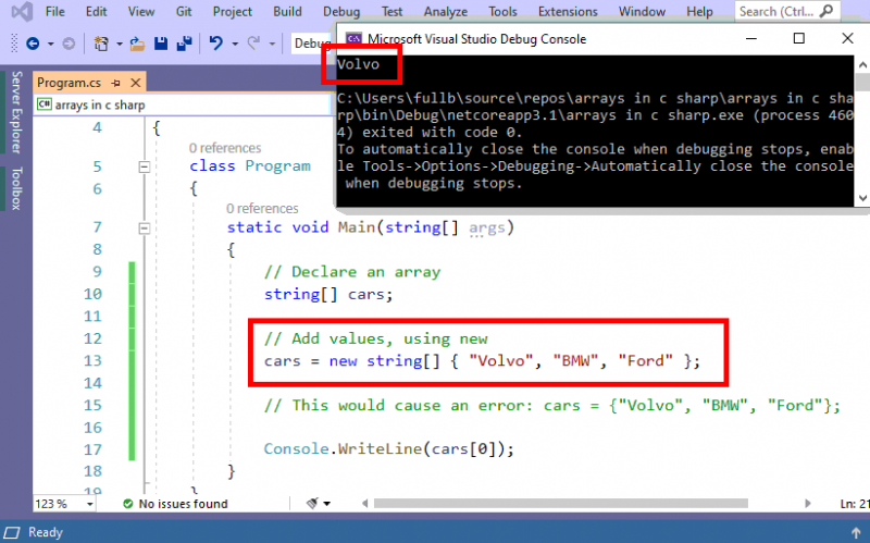 آرایه ها در سی شارپ - سی شارپ کد